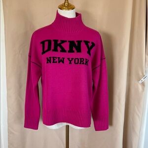 DKNY Fuchsia Turtleneck Sweater